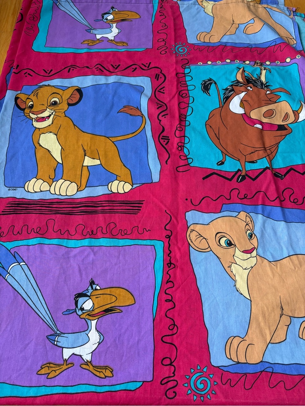 Vintage Disney The Lion King Kids Twin Flat Sheet 90s